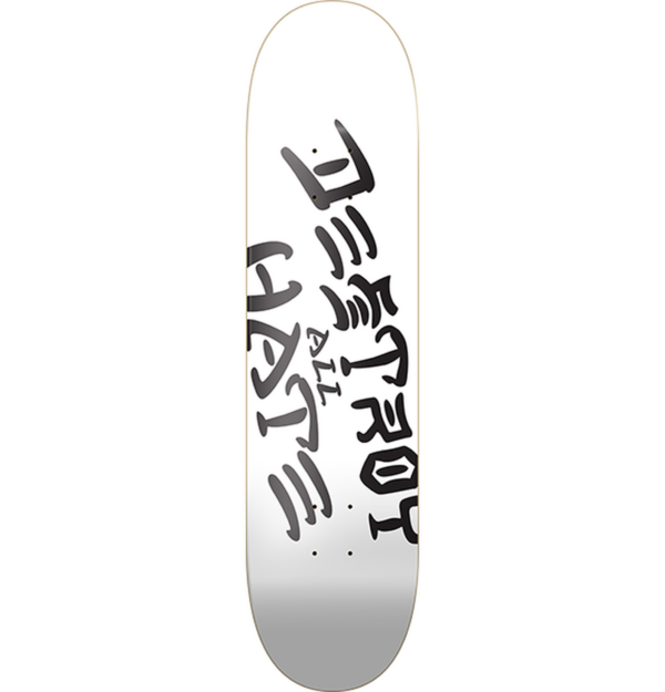 Heart Supply Skateboards Destroy Hate White 8"