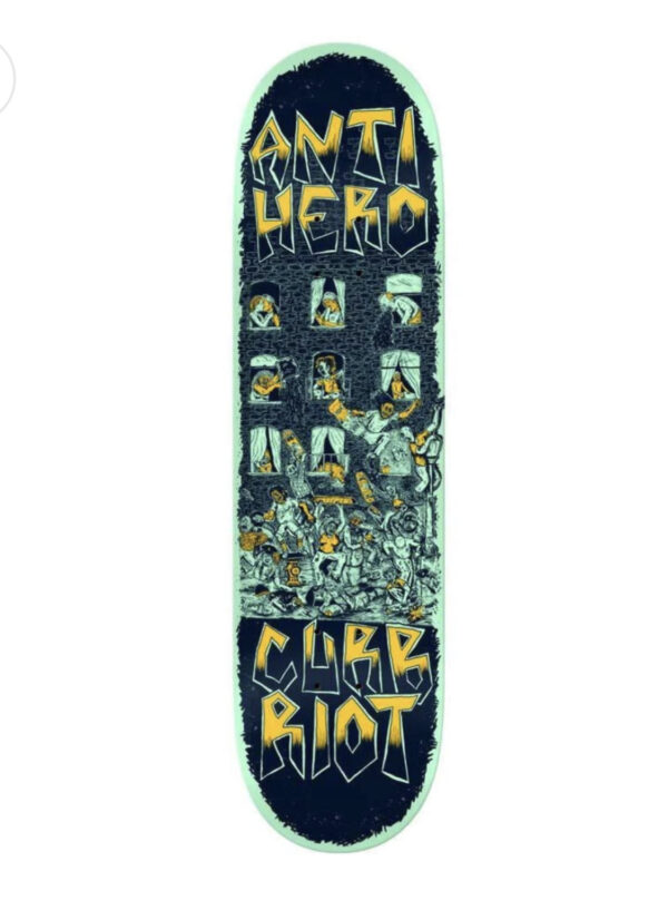 Anti Hero Curb Riot III Skateboard Deck Multi Colour 8.25