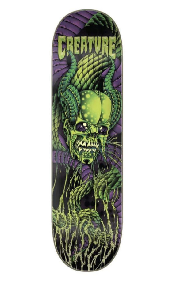 Creature Russell Serpent Skull Pro Skateboard Deck Green 8.6"